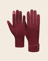Faux Suede Fitted Texting Gloves