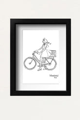 Art print- Girl on bicycle