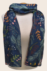 Botanical Print Scarf Lightweight Floral BL