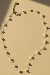 Delicate Pearl Chain Necklace