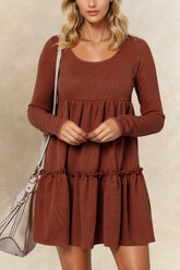 Vania Frill Tiered Long Sleeve Mini Dress