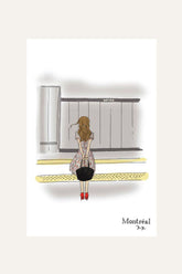 Post Card- Girl at the Metro