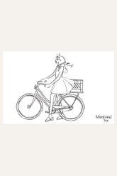 Post Card- Fille a Vélo