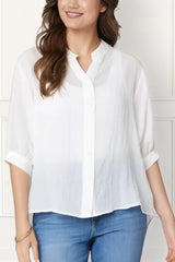 Roxanne Oversized Shirt – Lightweight Semi-Sheer Cotton Blend