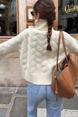 Samantha Ribbed Hem Turtleneck Long Sleeve Sweater