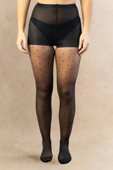 Tights Semi-Sheer Dots Patterned Stockings + Mesh Laundry Bag