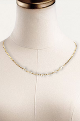 Tiny Flower Chain Necklace-Gold