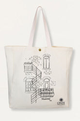 Tote Bag Custom Illustration Montreal Duplex Canvas