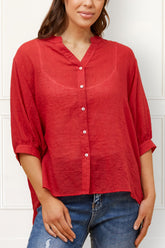 Roxanne Oversized Shirt β Lightweight Semi-Sheer Cotton Blend