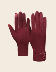 Faux Suede Fitted Texting Gloves