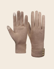 Faux Suede Fitted Texting Gloves