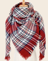 Scarf Tartan Motif Red