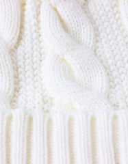 Beannie Hat Pompom Cable Knit