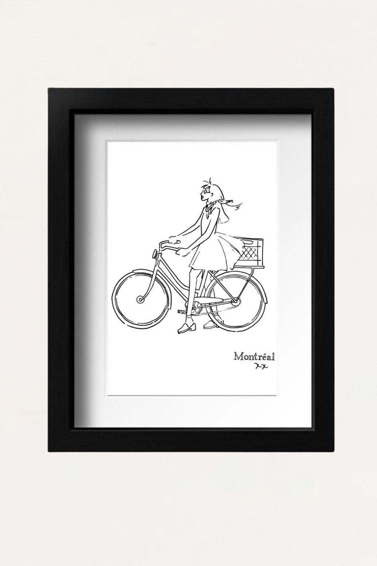 Art print- Girl on bicycle