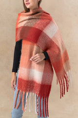 Plaid Fringe Scarf
