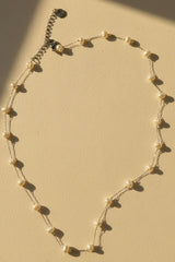 Delicate Pearl Chain Necklace