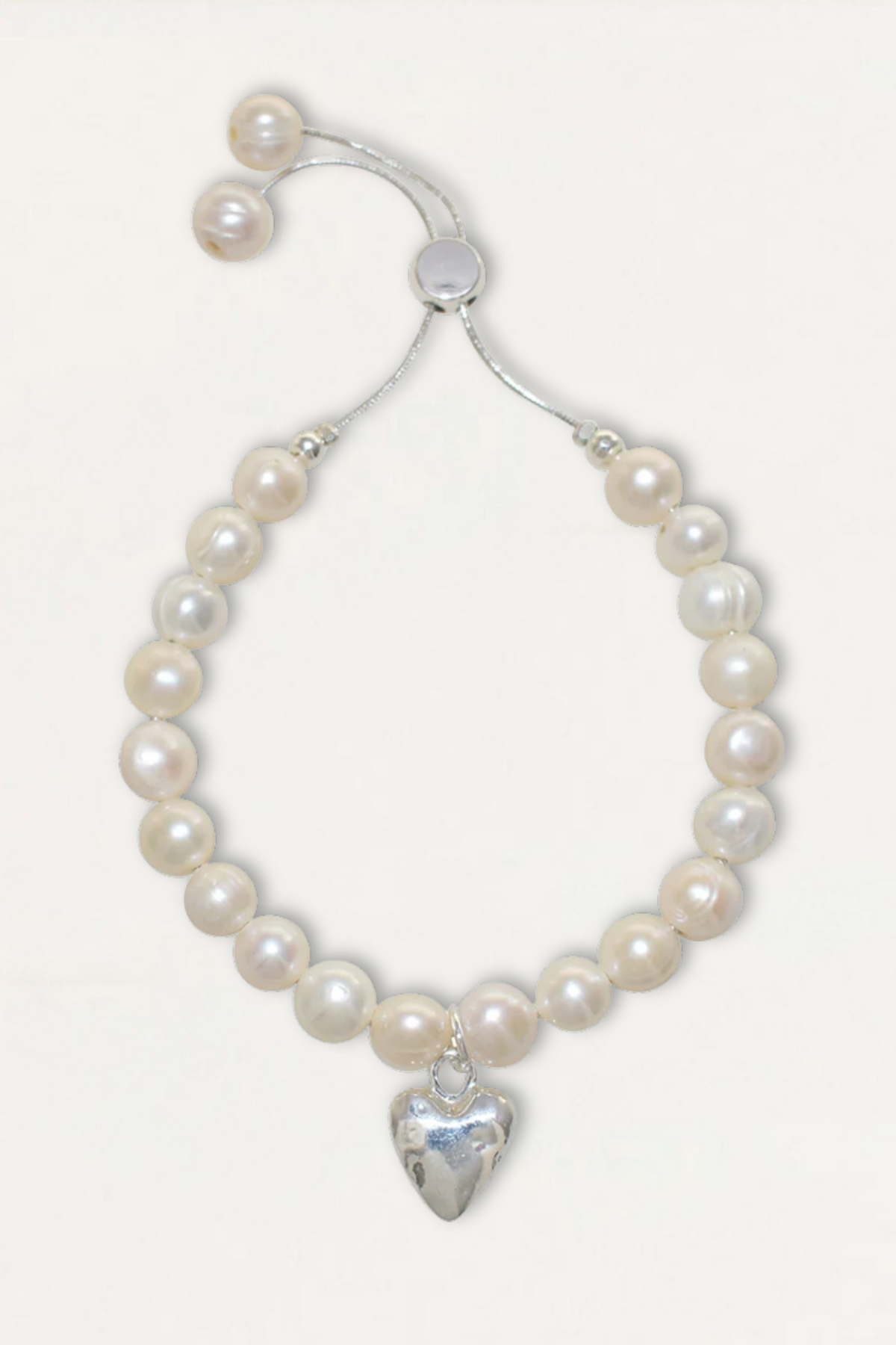 Freshwater Pearl Heart Sliding Bracelet
