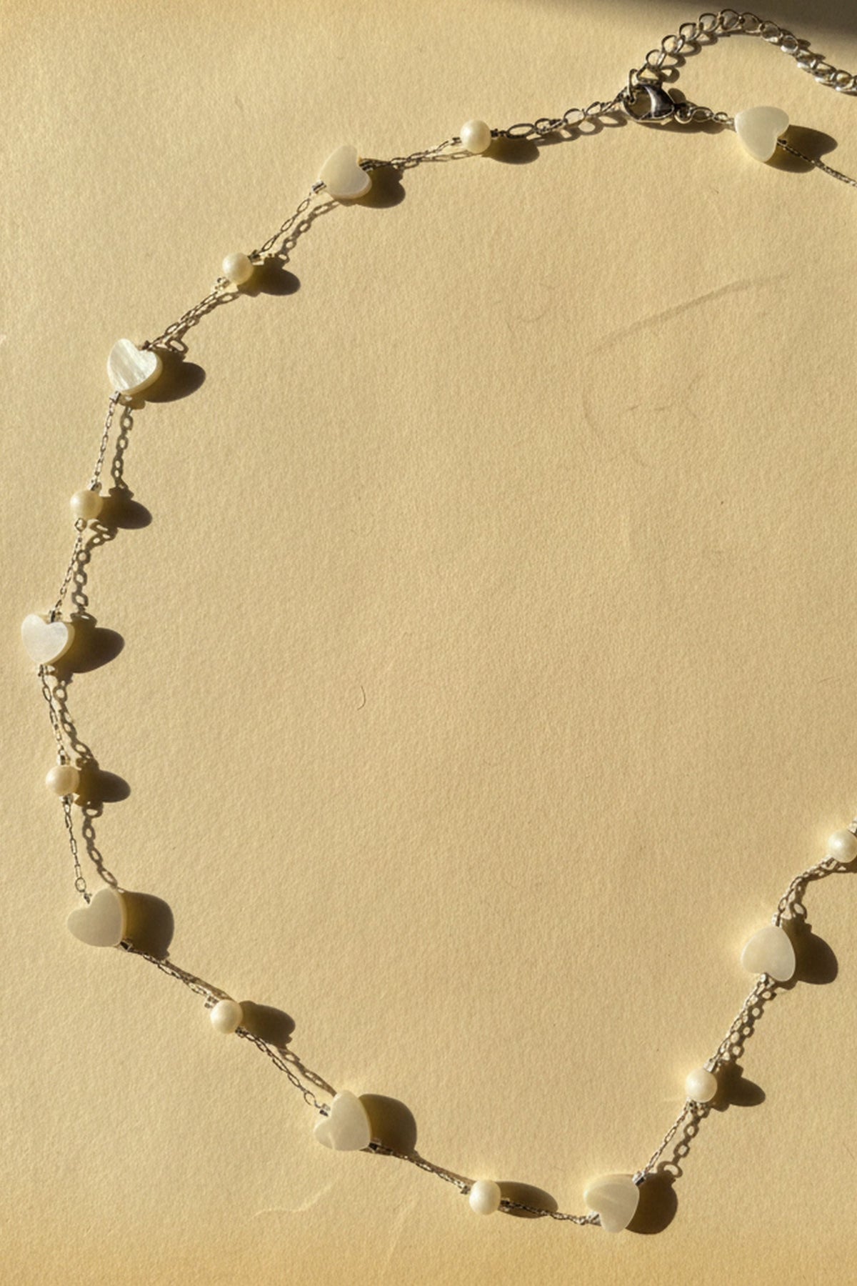 Heart & Pearl Chain Necklace