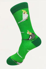 Socks Parrots Motif Green
