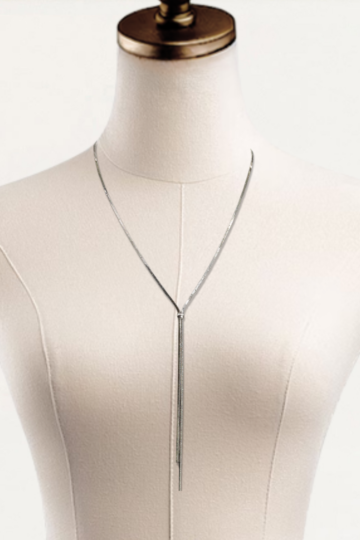 Lariat Adjustable Necklace-Silver