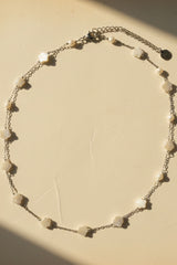 Mother-of-Pearl Flower Chain Necklace