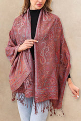 Pashmina Jacquard Scarf Paisley Brown