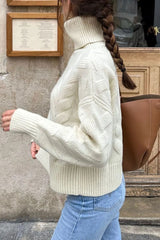 Samantha Ribbed Hem Turtleneck Long Sleeve Sweater