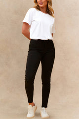 Sandra Black Stretch Skinny Pants Pull-On Jegging Style