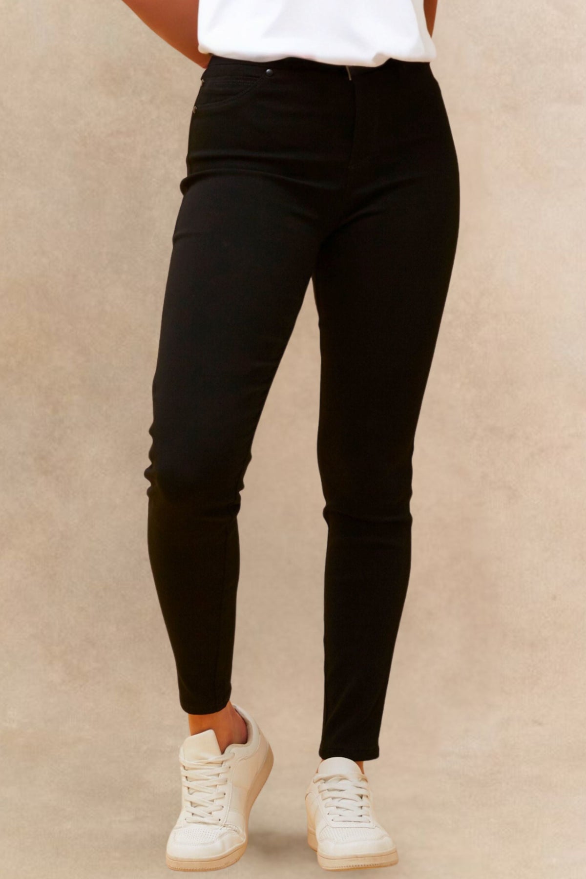 Sandra Black Stretch Skinny Pants Pull-On Jegging Style