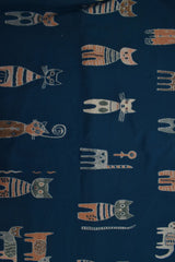 Scarf Cat Motif Border Trim