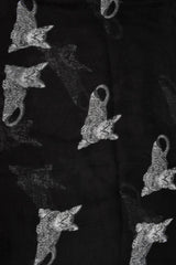 Scarf Light Cat Print Black