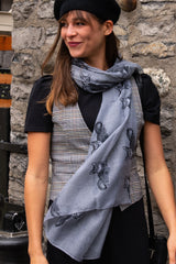 Scarf Light Cat Print Black