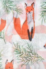 Scarf Fox Print White