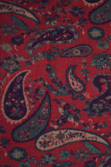 Scarf Paisley Plants Motif Black Fringed