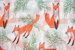 Scarf Fox Print White