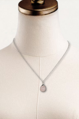 Semi-Precious Rose Quartz Drop Pendant Necklace – Simple Stone Necklace