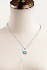Semi-Precious Stone Drop Pendant Necklace - Magnesite