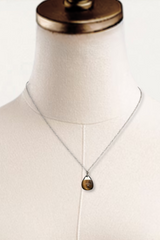 Semi-Precious Tiger Eye Drop Pendant Necklace – Simple Stone Necklace