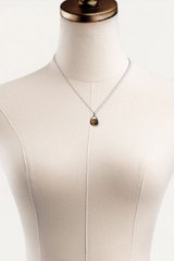 Semi-Precious Tiger Eye Drop Pendant Necklace – Simple Stone Necklace