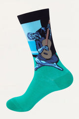 Socks The Old Guitarist Blue