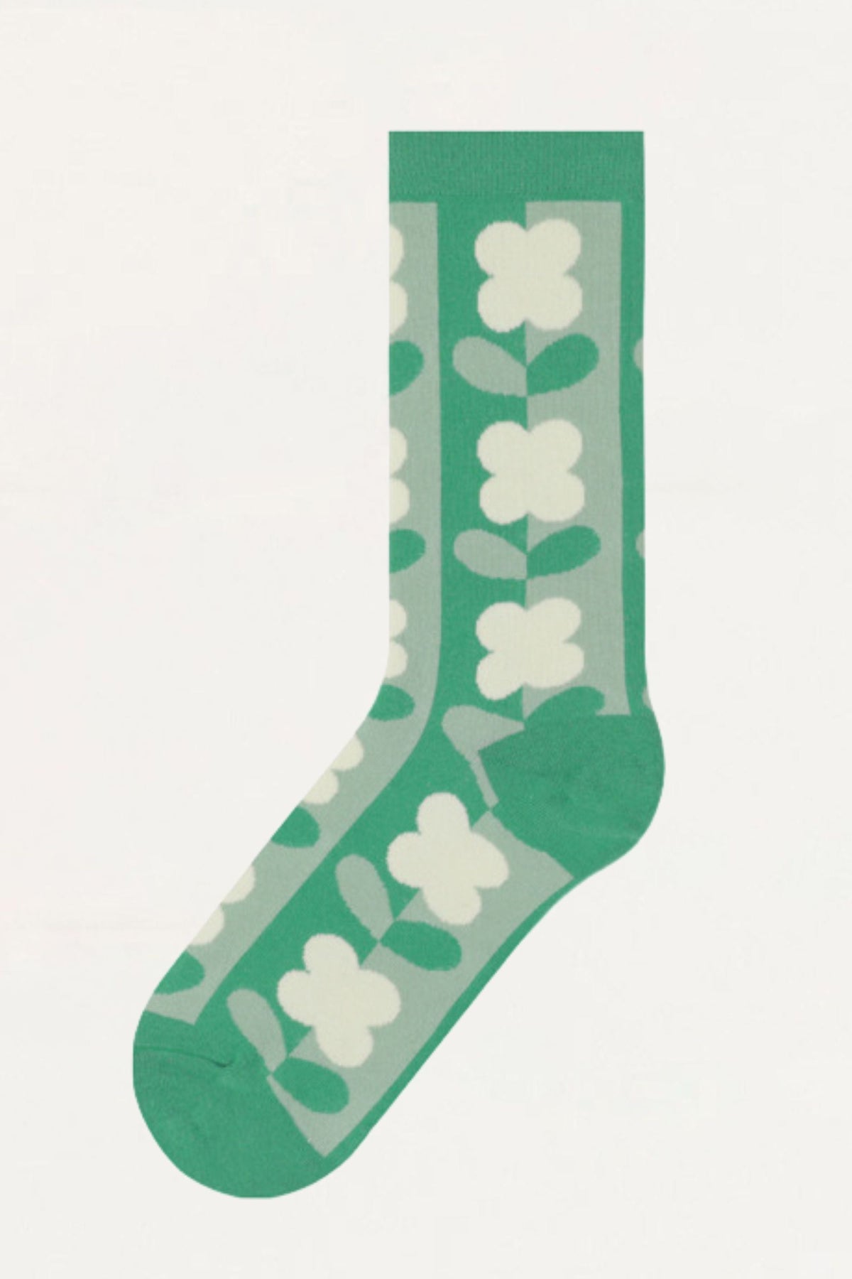 Socks Geo Flowers Green
