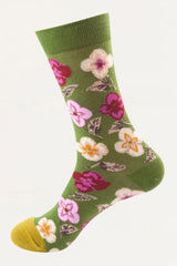 Socks Spring Flowers Motif