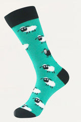 Socks Sheep Motif Teal