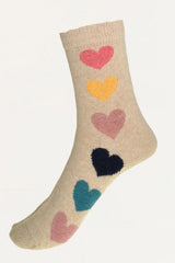 Socks Retro Heart Motif