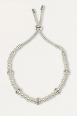 Tiny Pearl Rondelle Rhinestone Bracelet