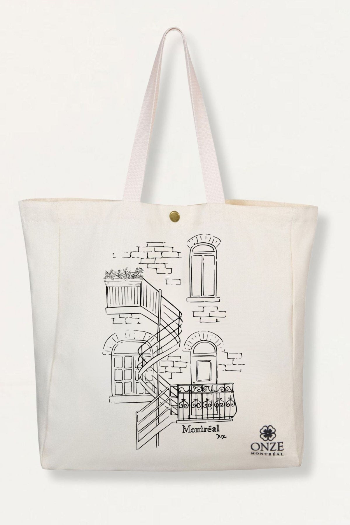 Tote Bag Custom Illustration Montreal Duplex Canvas