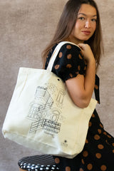 Tote Bag Custom Illustration Montreal Duplex Canvas