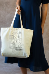 Tote Bag Custom Illustration Montreal Duplex Canvas
