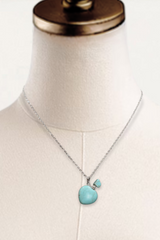 Turquoise Perfume Bottle Necklace – Heart Pendant with Applicator