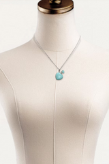 Turquoise Perfume Bottle Necklace – Heart Pendant with Applicator